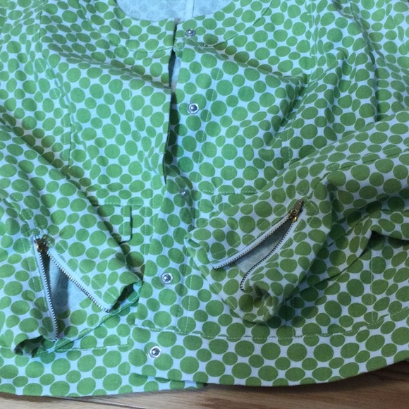 4 Sunset Rd lime green polka dot jacket - Picture 10 of 16